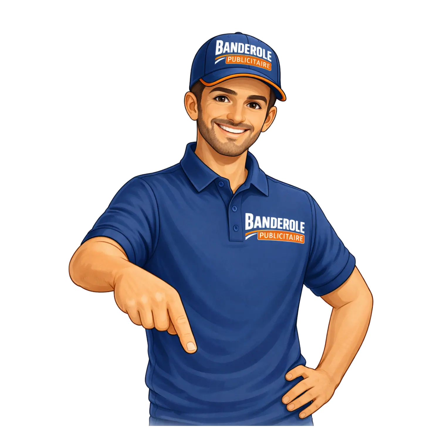 Mascotte Banderole Publicitaire donnant des conseils