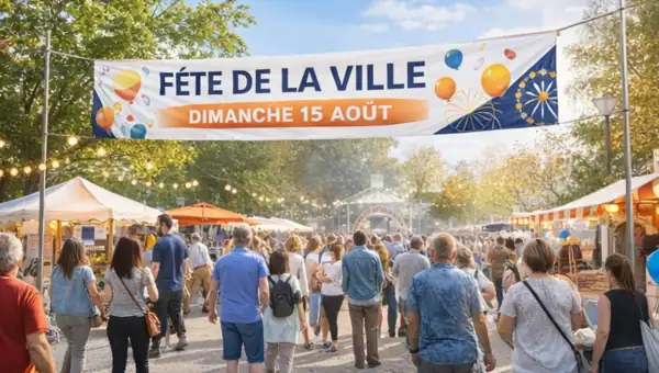 Banderole pour collectivité locale annonçant un événement public