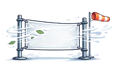 Bâche publicitaire micro-perforée pour zones exposées au vent