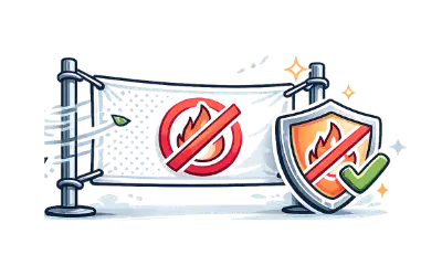 Bâche M1 ignifugée pour salons et espaces publics