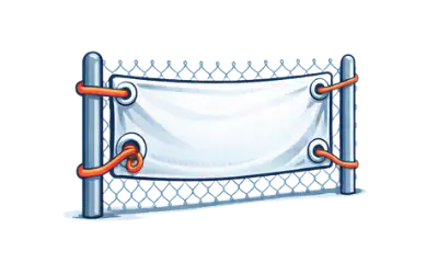 Sandows élastiques pour fixation de bâche publicitaire